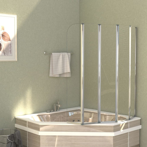 Belfry Bathroom Melini 1400 x 1200 mm L Geformte Badewannen-Faltwand